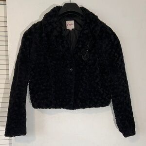 Candie's Black Teddy Jacket Juniors size‎ M HOCO, Prom, Parade, event